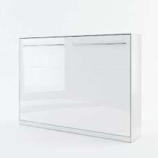 Cadott High Gloss Horizontal Wall Double Bed In White - UK