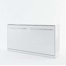 Cadott Wooden Horizontal Wall Single Bed In Matt White - UK