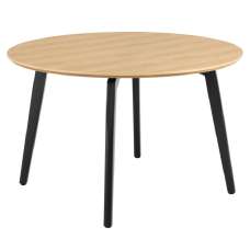 Cadott Wooden Round Dining Table In Oak - UK