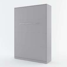 Cadott Wooden Vertical Wall Double Bed In Matt Grey - UK