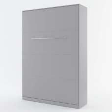 Cadott Wooden Vertical Wall Single Bed In Matt Grey - UK