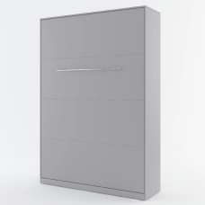 Cadott Wooden Vertical Wall Small Double Bed In Grey - UK