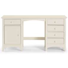 Caelia Wooden Dressing Table With 5 Drawers In Stone White - UK