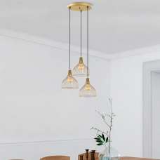 Cafu 3 Light Metal Ceiling Pendant Light in Gold - UK