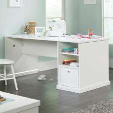 Caguas Wooden Laptop Desk With 2 Shelves In White - UK