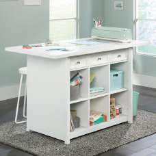 Caguas Wooden Laptop Desk With 3 Drawers In Island White - UK