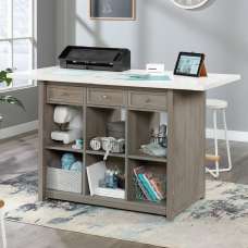 Caguas Wooden Laptop Desk With 3 Drawers In Mystic Oak - UK