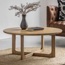 Cairo Wooden Coffee Table Round In Natural - UK