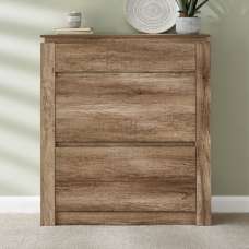 Caister Wooden Shoe Storage Cabinet With 2 Flap Doors In Grey Oak - UK