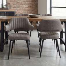 Calais Charcoal Leather Effect Dining Chairs in Pair - UK