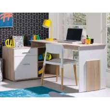 Caldwell Wooden Corner Laptop Desk With 2 Shelves In Sonoma Oak - UK