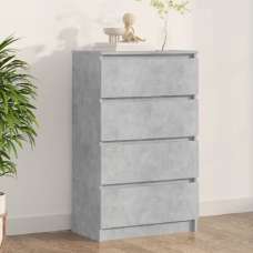 Calgary Wooden Chest Of 4 Drawers In Concrete Grey - UK