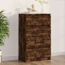 Calgary Wooden Chest Of 4 Drawers In Smoked Oak - UK