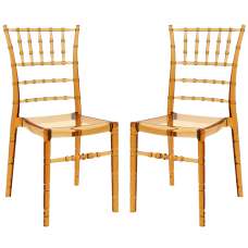 Calhoun Amber Transparent Polycarbonate Side Dining Chairs In Pair - UK