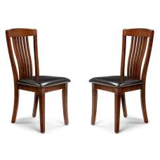 Calico Mahogany Wooden Dining Chairs in Pair - UK