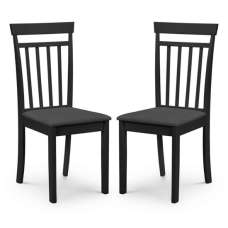 Calista Black Wooden Dining Chairs In Pair - UK