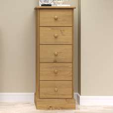Calixto Wooden Chest Of 5 Drawers In Oak - UK