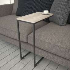 Callen Sea Oak Wooden Top Side Table with Metal Frame - UK