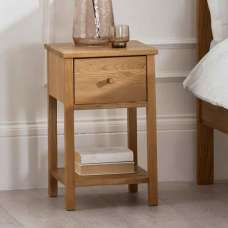 Calliope Wooden Bedside Cabinet with 1 Drawer in Oak - UK