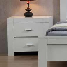 Calliope Wooden Bedside Cabinet With 2 Drawers In Grey - UK