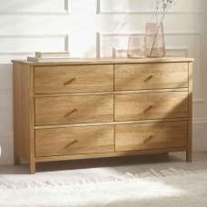 Calliope Wooden Chest of 6 Drawers in Oak - UK