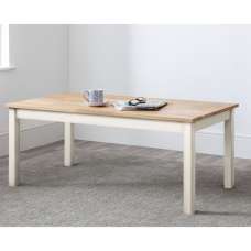 Calliope Wooden Coffee Table In Ivory And Oak - UK