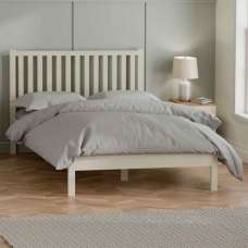 Calliope Wooden King Size Bed in Ivory and Oak - UK