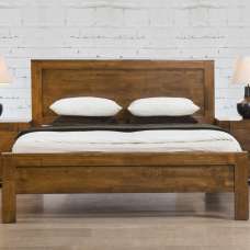 Calliope Wooden King Size Bed In Rustic Oak - UK