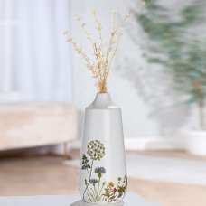 Camarillo Ceramic Flower Cone Vase In White - UK