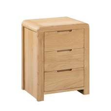 Camber Wooden Bedside Cabinet With 3 Drawers In Waxed Oak - UK
