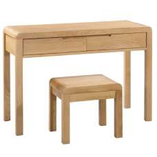 Camber Wooden Dressing Table And Stool In Oak - UK