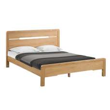 Camber Wooden King Size Bed In Waxed Oak - UK