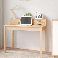 Cambridge Wooden Laptop Desk 1 Door 2 Drawers In Natural - UK