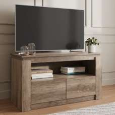Caister Wooden TV Stand With 2 Drawers In Oak - UK