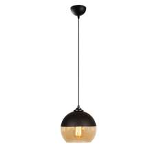 Carmini Round Metal Ceiling Pendant Light in Black and Honey - UK