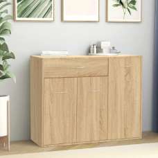 Camino Wooden Sideboard With 3 Doors 1 Drawer In Sonoma Oak - UK