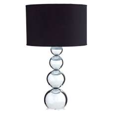 Camox Black Fabric Shade Table Lamp With Chrome Metal Base - UK