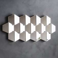 Camrose Glass Hexagonal Bevelled Wall Mirror In Silver - UK