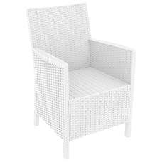 Camrose Rattan Outdoor Armchair In White - UK