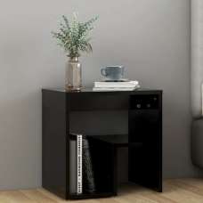 Canaan Wooden Bedside Cabinet In Black - UK