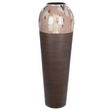 Cancun Large Iron Floor vase In Matt Brown - UK
