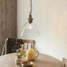 Caneadea Clear Glass Pendant Ceiling Light In Natural - UK