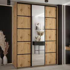 Canon Large Wooden Wardrobe With 3 Sliding Doors In Artisan Oak - UK