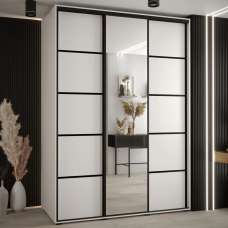 Canon Large Wooden Wardrobe With 3 Sliding Doors In White - UK