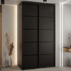 Canon Wooden Wardrobe With 2 Sliding Doors In Black - UK