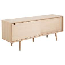 Canton Wooden Sideboard 2 Sliding Doors 5 Drawers In White Oak - UK