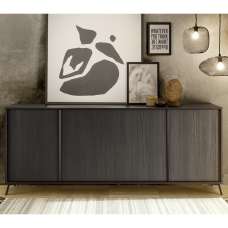 Cappy Wooden Sideboard With 4 Doors In Black - UK