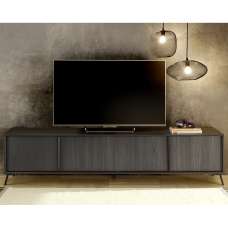 Cappy Wooden TV Stand With 4 Doors In Black - UK