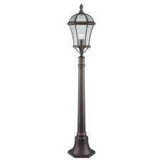 Capri Outdoor Glass Post With Rustic Brown Frame - UK