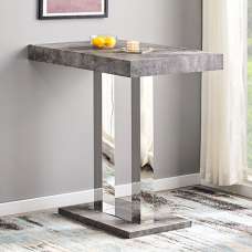 Caprice Rectangular Wooden Bar Table In Concrete Effect - UK
